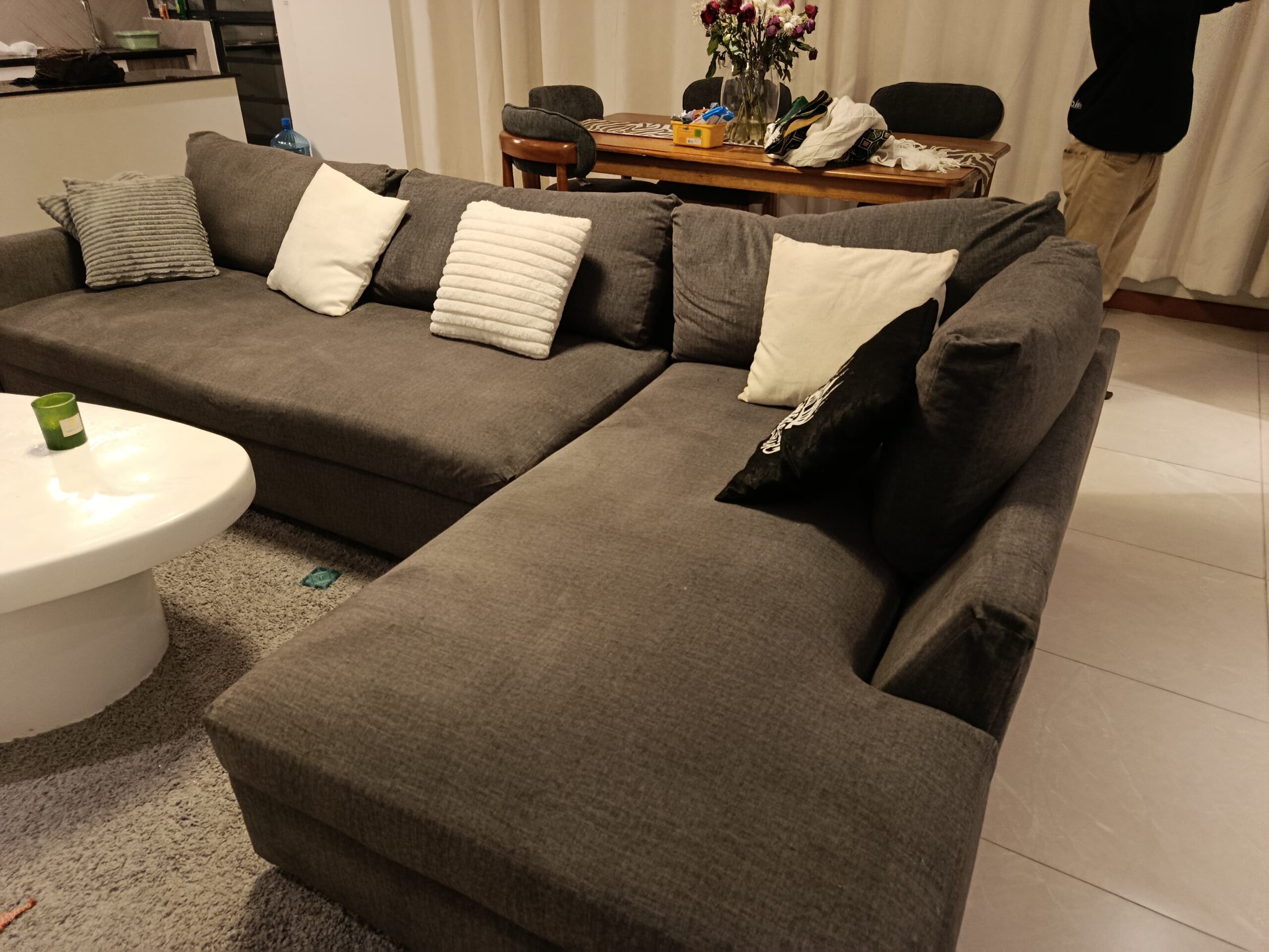 Spacious 7-Seater L-shaped Sofa Set
