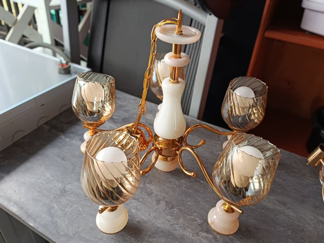 Golden 5-Light Chandelier