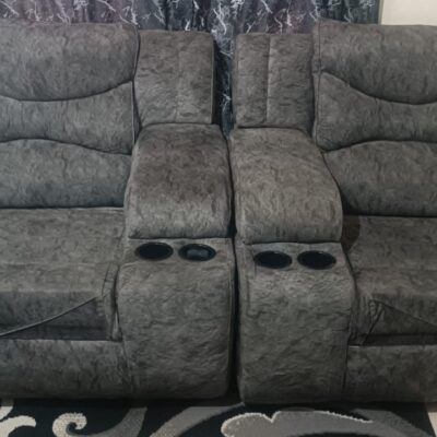 Clean 2 one-seater grey recliner chairs