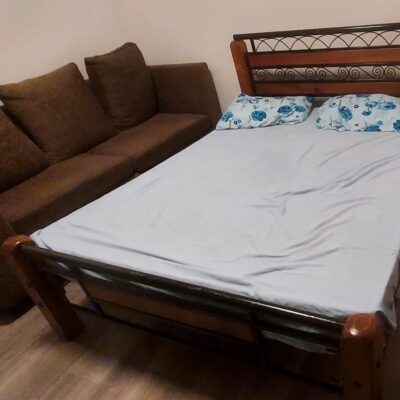 Stylish 5 by 6 bed with mattress 3 pieces remaining