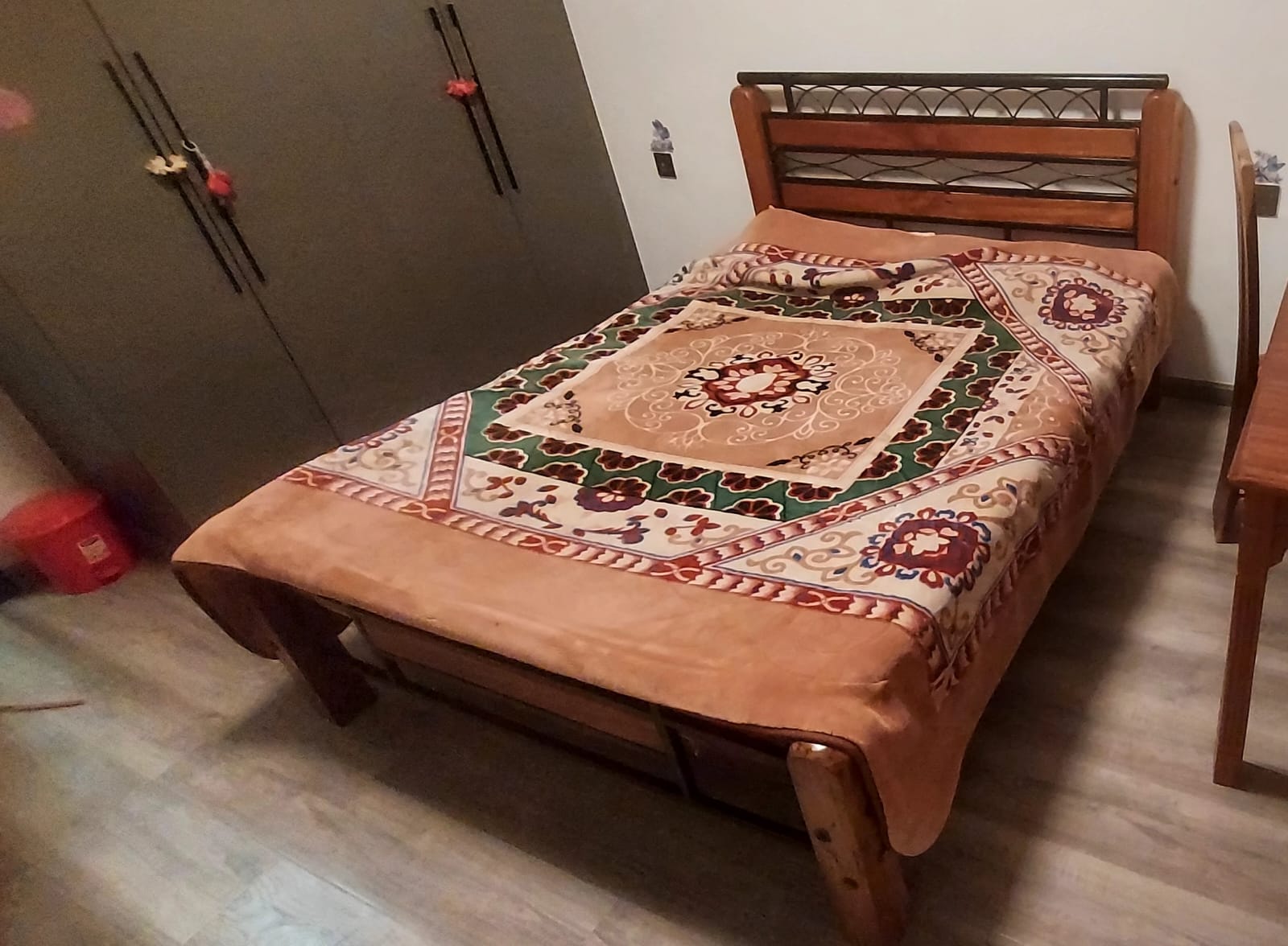 Stylish 5 by 6 bed with mattress 3 pieces remaining