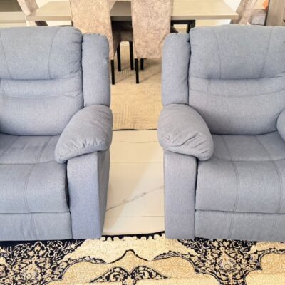 7-Seater Grey Recliner Sofa Set