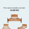 2 Seats Pine Wood Bed and Mattress