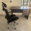 Grey Office Desk With Office Chair