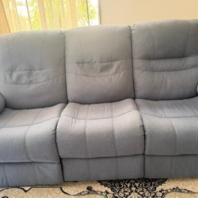 Clean 7-seater fabric reclining sofa