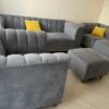 Modern, Grey 6 Seater Sofa+ Ottoman On Sale