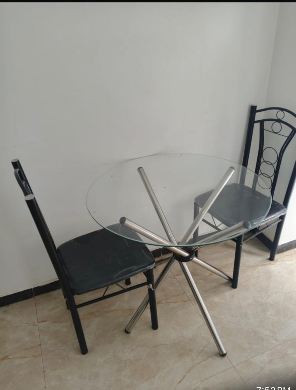 2 Seater Outdoor Set with a Tempered Glass Table