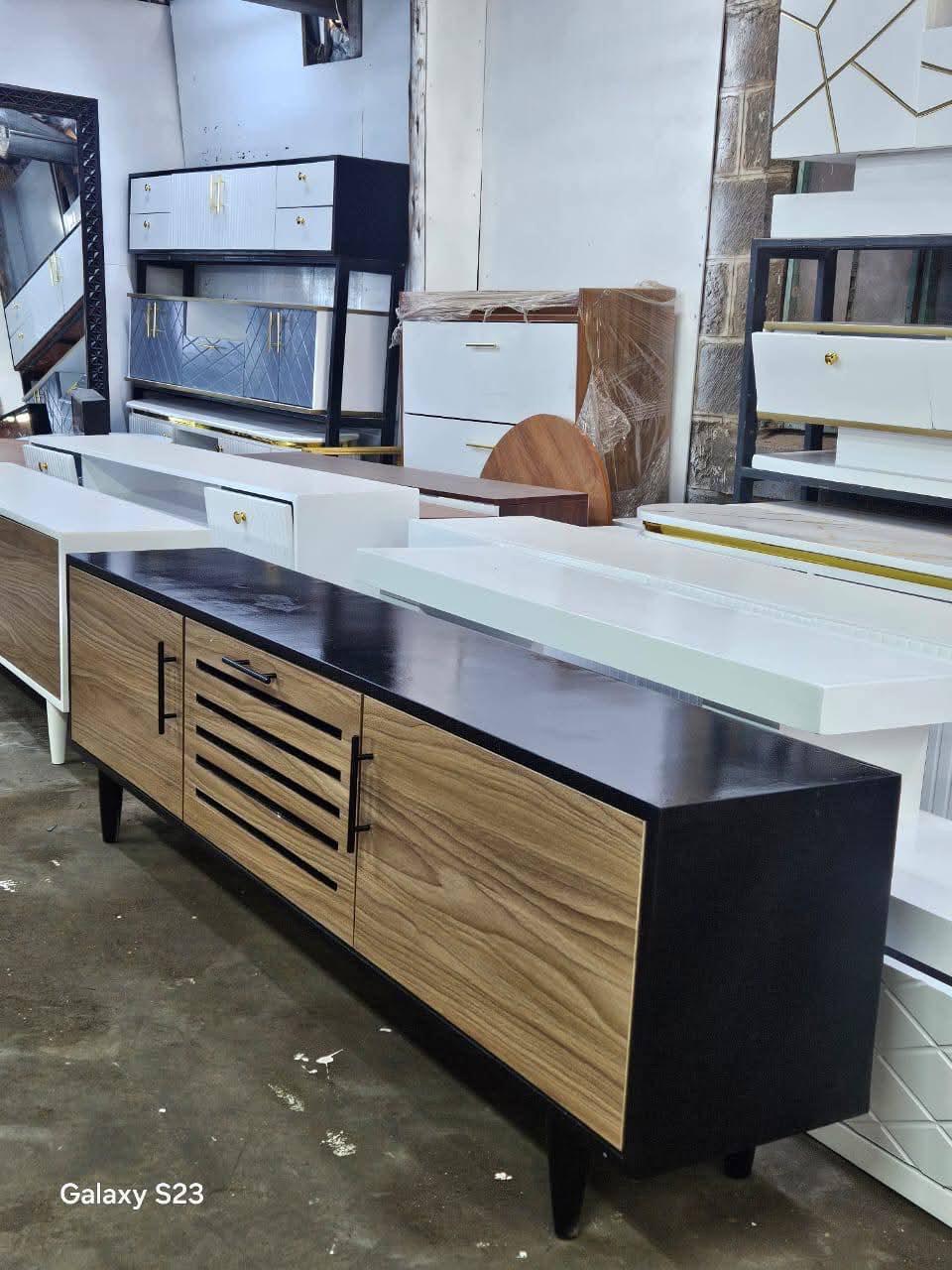 Clean Black TV Stand 