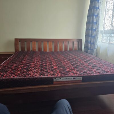 Clean 6*6 Wooden Bed Frame plus Orthopaedic Mattress