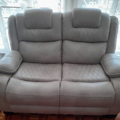 Cream 6 seater semi recliner sofa for sale