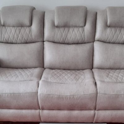 Cream 6 seater semi recliner sofa for sale