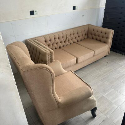 4 Seater Cream Chester Sofa Set