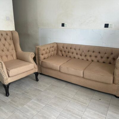 4 Seater Cream Chester Sofa Set