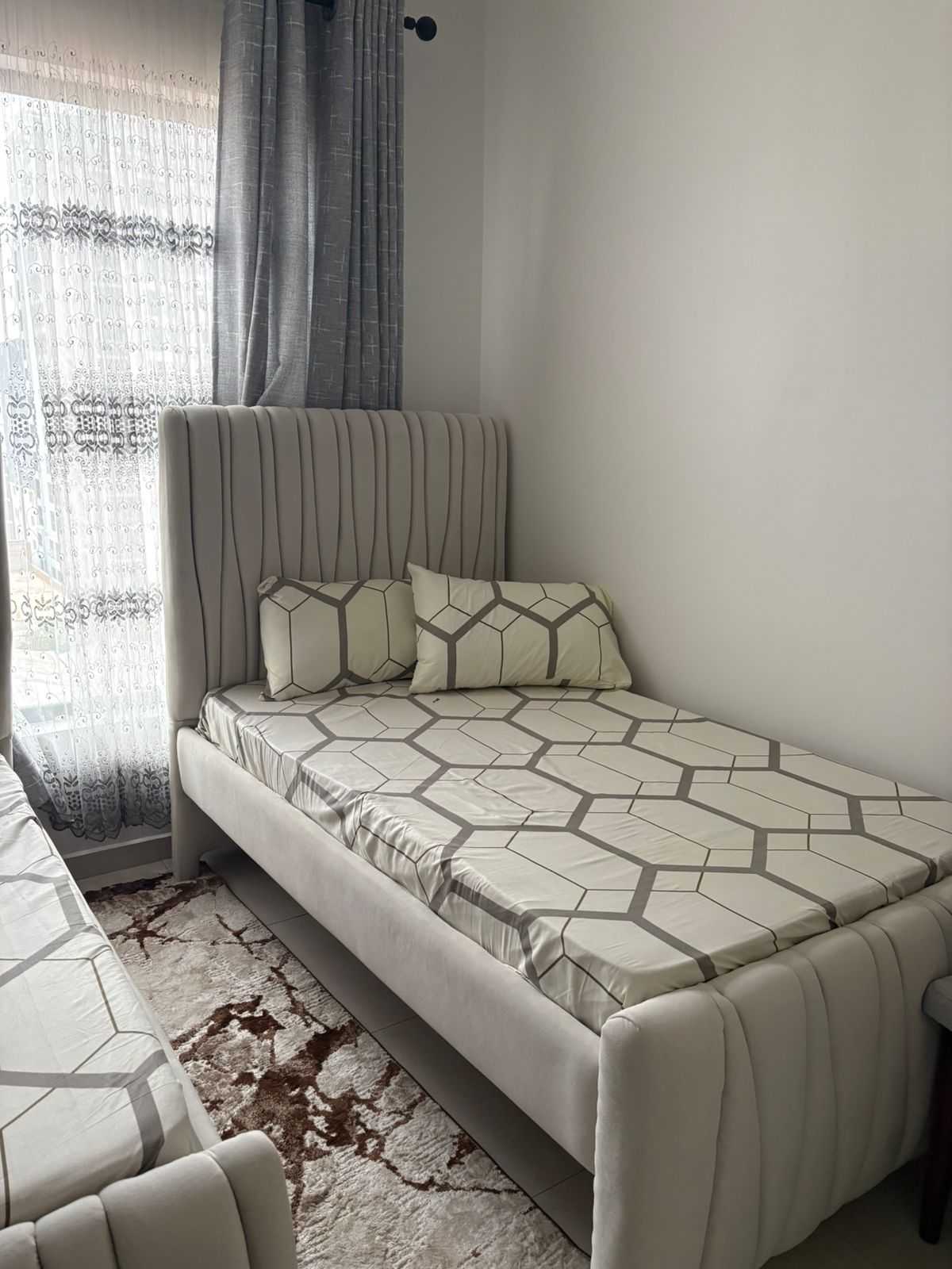 3*6 Upholstered Bed Frame & Deluxe Mattress