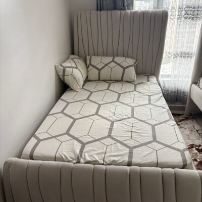 3*6 Upholstered Bed Frame & Deluxe Mattress