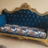  Blue velvet Maharaja seven seater sofa set