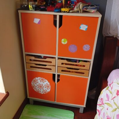 Clean Orange Storage Cabinet