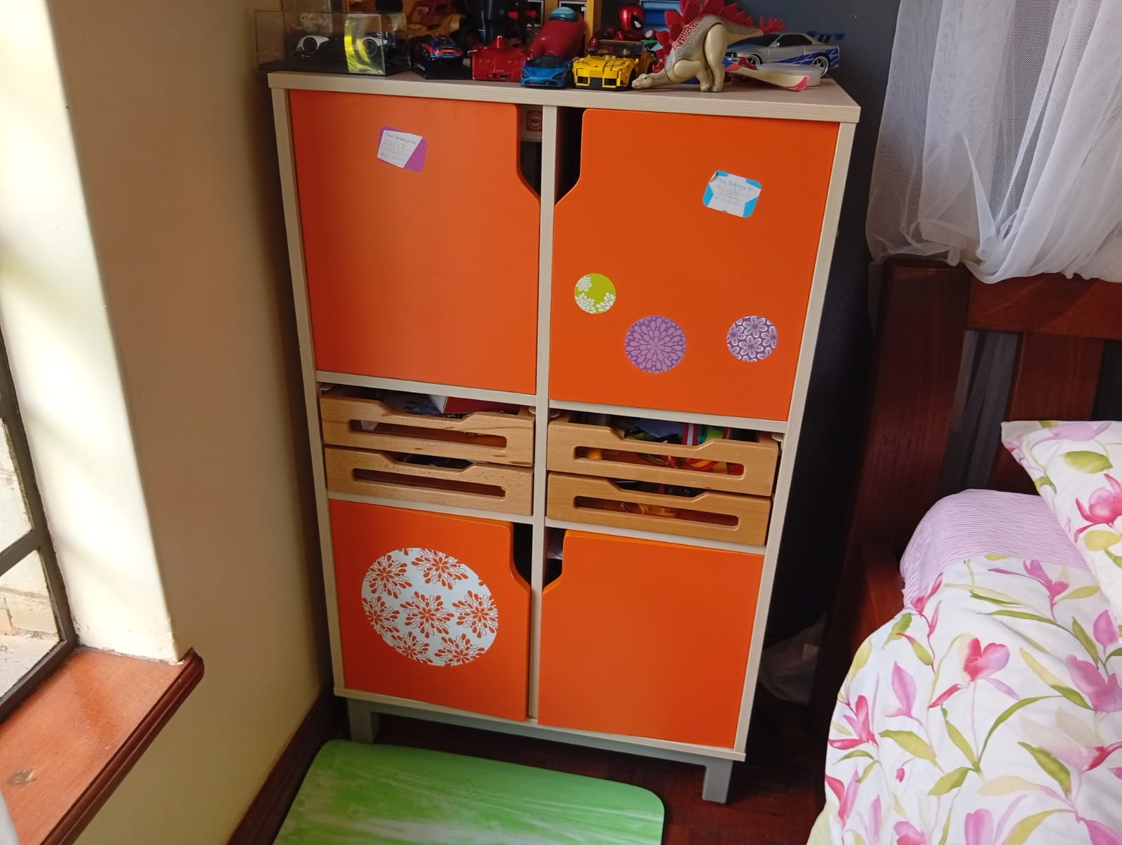 Clean Orange Storage Cabinet