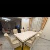 Clean 8-Seater White Marble Top Dining Table on sale
