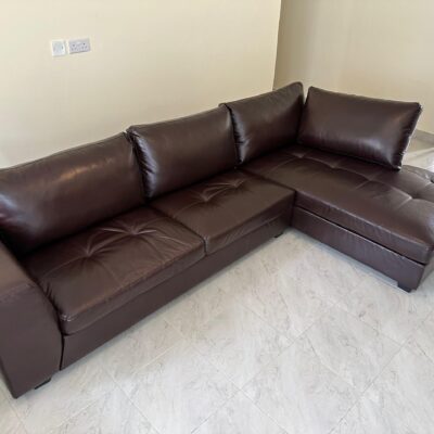 5 Seater L-Shape Leather Sofa Set