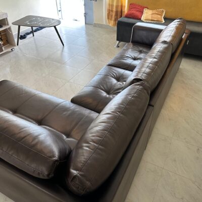 5 Seater L-Shape Leather Sofa Set