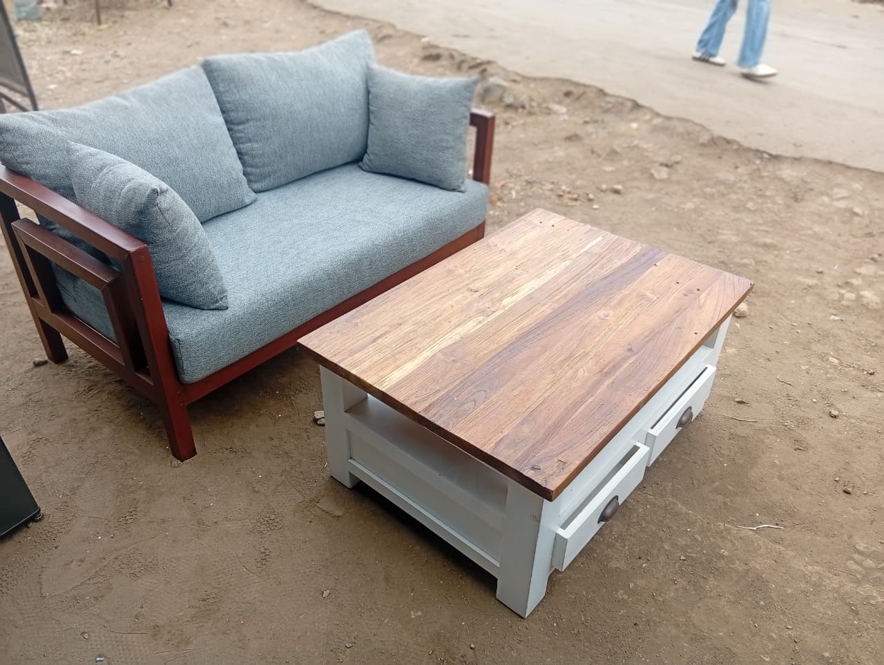 Grey 2-Seater Sofa 
