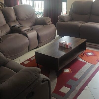 Premium 6-Seater Leather Recliner Set