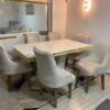 Elegant 6 Seater Dining Set with Marble Top 
