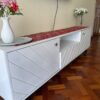 6ft White Solid Wood TV Stand