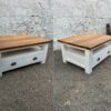 Solid Wood Coffee Table with Storage Drawers