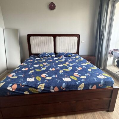 Clean Wooden King size Bed + 2 Side Tables