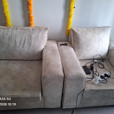Comfortable 5-Seater Cream Sofa