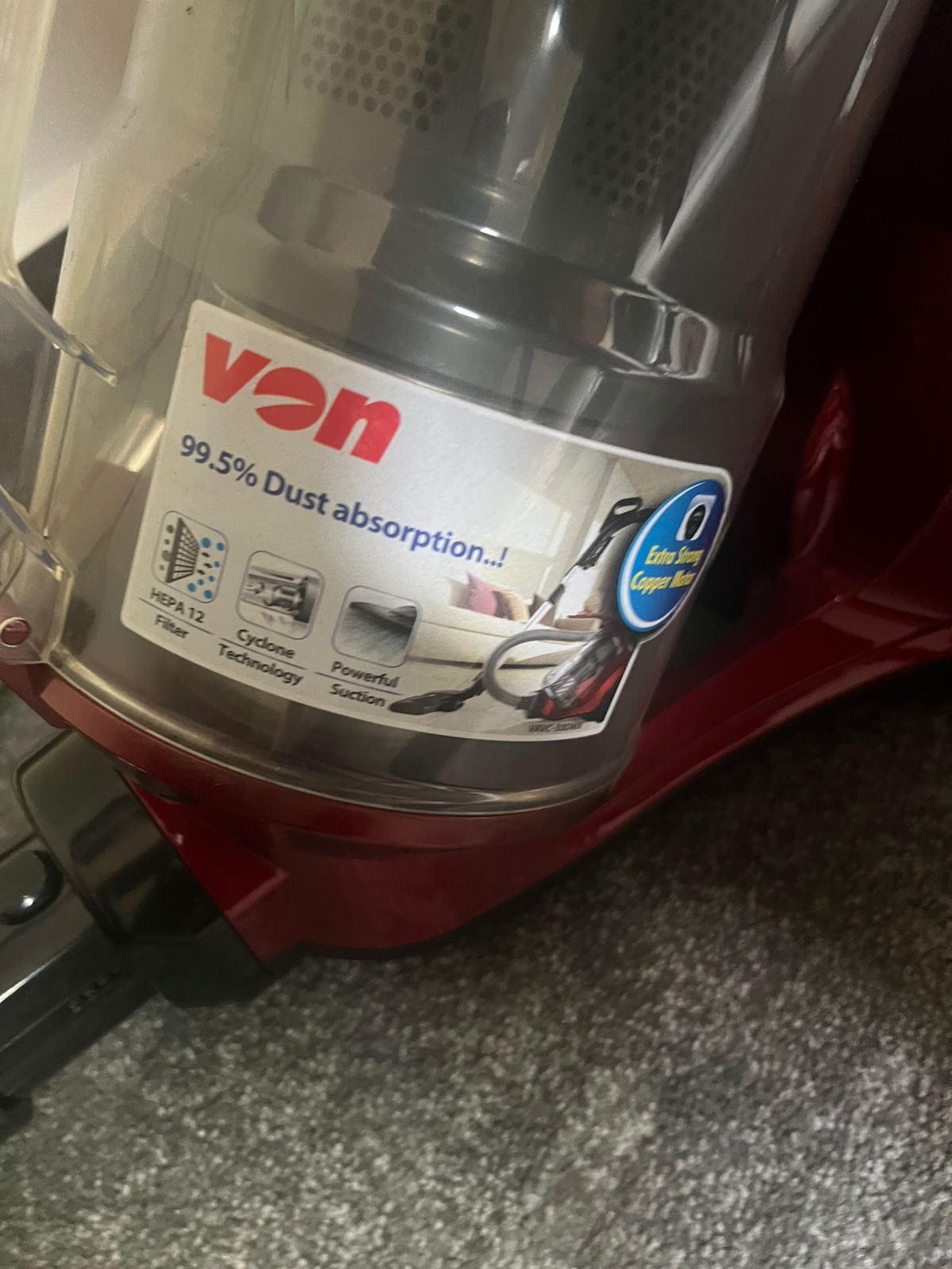 Clean Von Bagless Vacuum Cleaner