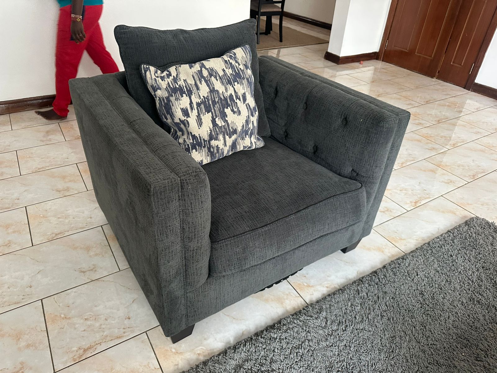 Morden Grey 6 Seater sofa set