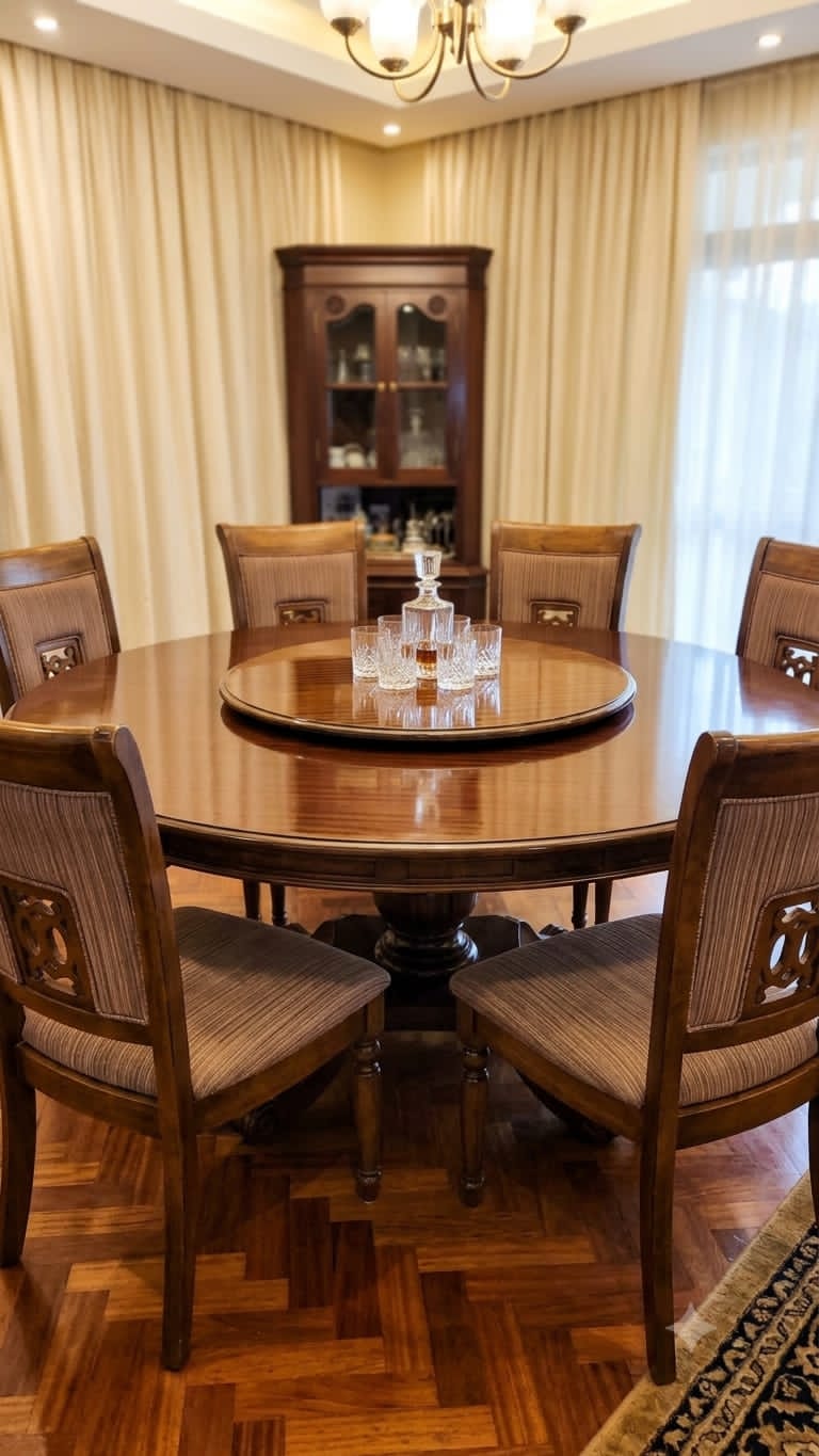 Almost New 6-Seater Dining Set With Lazy Susan 2 Almost New 6-Seater Dining Set With Lazy Susan