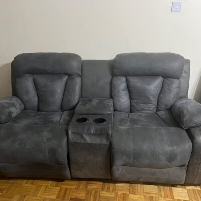 5-Seater Grey Recliner Sofa Set