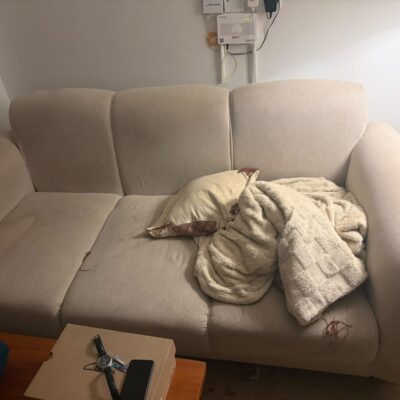 Cream 3-Seater Spring Sofa