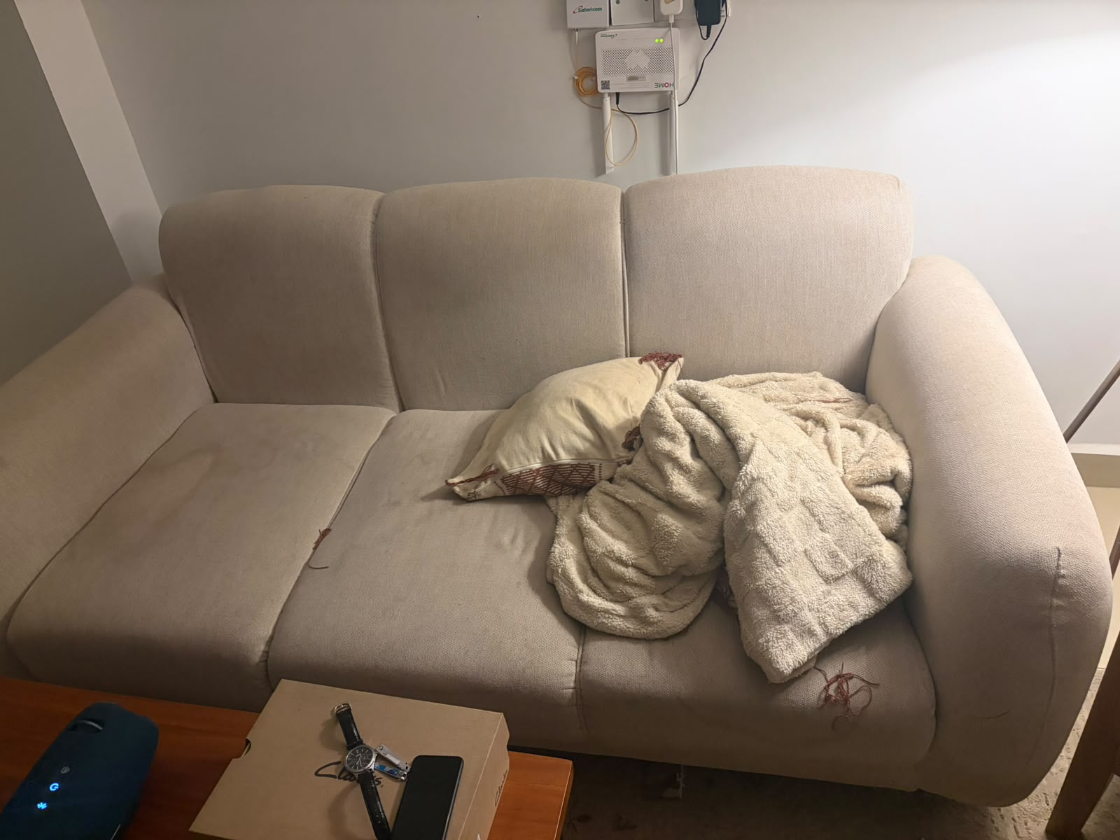 Cream 3-Seater  Spring Sofa