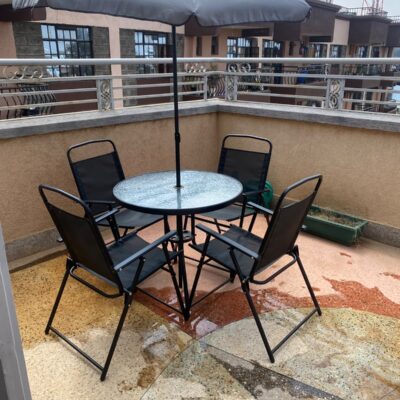 4-Seater Outdoor Dining Set with Umbrella