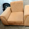 Modern tan single – seater sofa