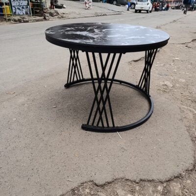 Modern Round Marble-Top Coffee Table