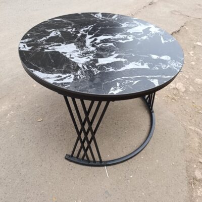 Modern Round Marble-Top Coffee Table