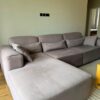 6-Seater Light-Gray Fabric Sectional Sofa