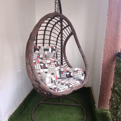 Brown Wicker Hanging Egg Chair