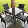 Modern Black 4-Seater Patio Outdoor Set