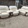 4 seater Yellow Leather sofa set