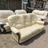 Yellow 3 Seater Leather Sofa