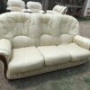 Cream 7 Seater Faux Leather Sofa