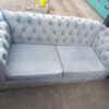 Elegant  Light Grey Tufted Chesterfield  3 Seater Sofa