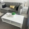 Elegant  Light Grey Tufted Chesterfield  3 Seater Sofa